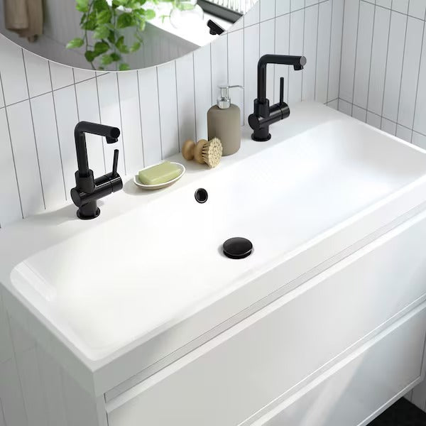 New BACKSJÖN Wash-basin with water trap, white, 80x48 cm