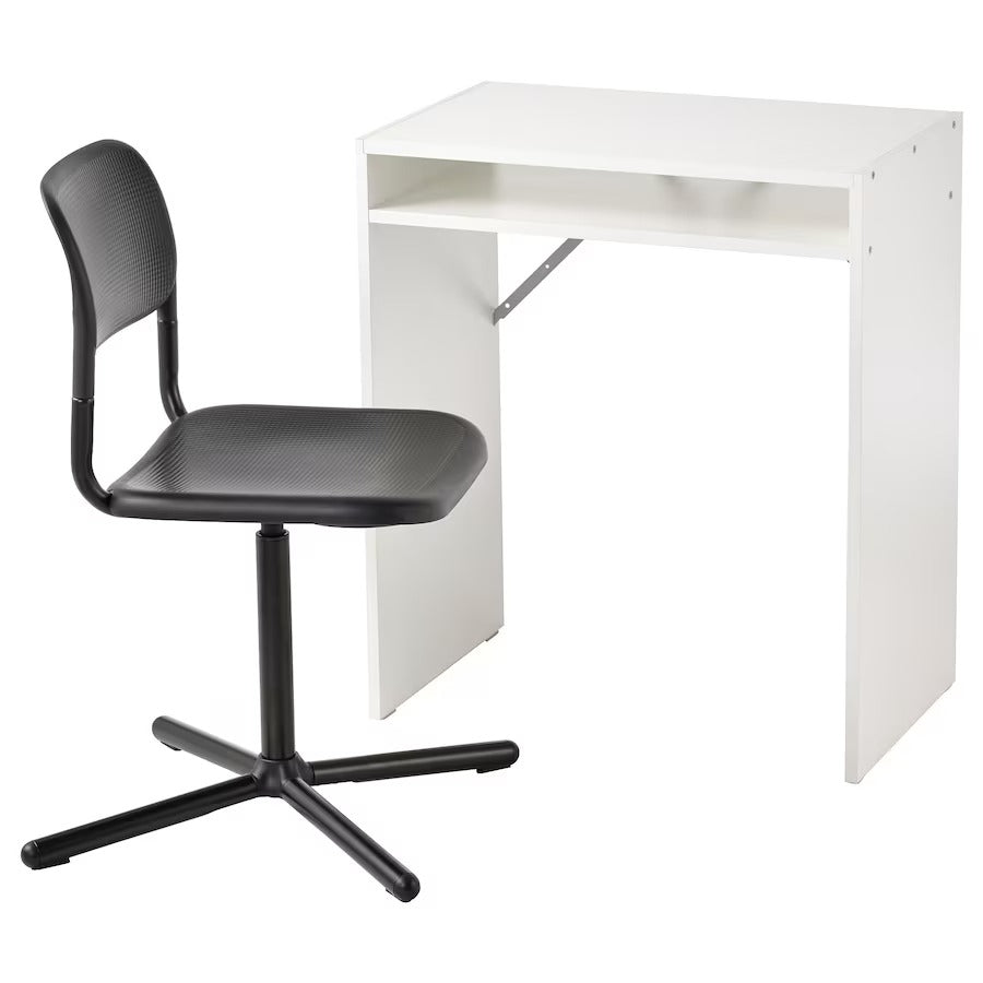 TORALD / SMÄLLEN Desk and chair, white/black