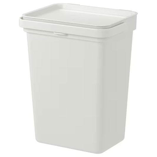 HÅLLBAR Bin with lid, light grey, 10 l