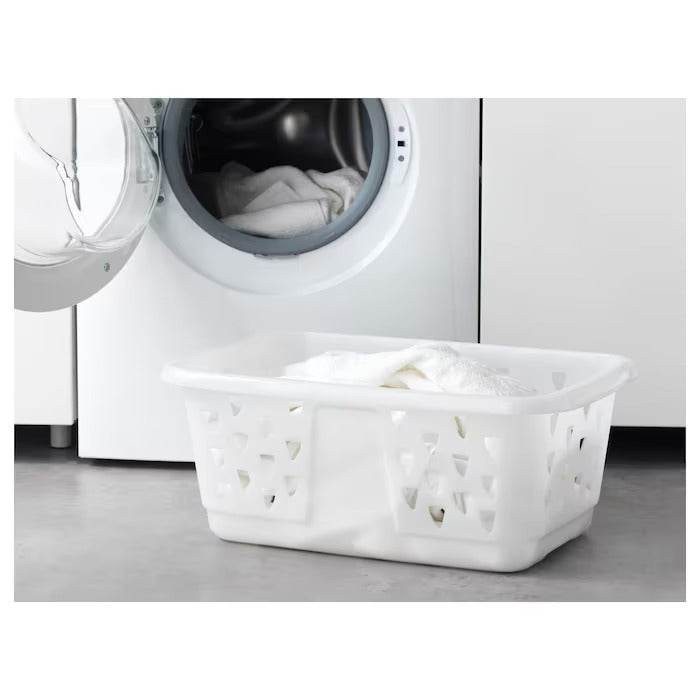 BLASKA Clothes-basket, white, 36 l