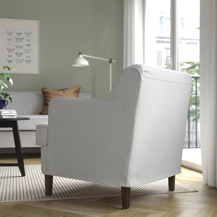 ROCKSJÖN Armchair, Klovsta grey/white