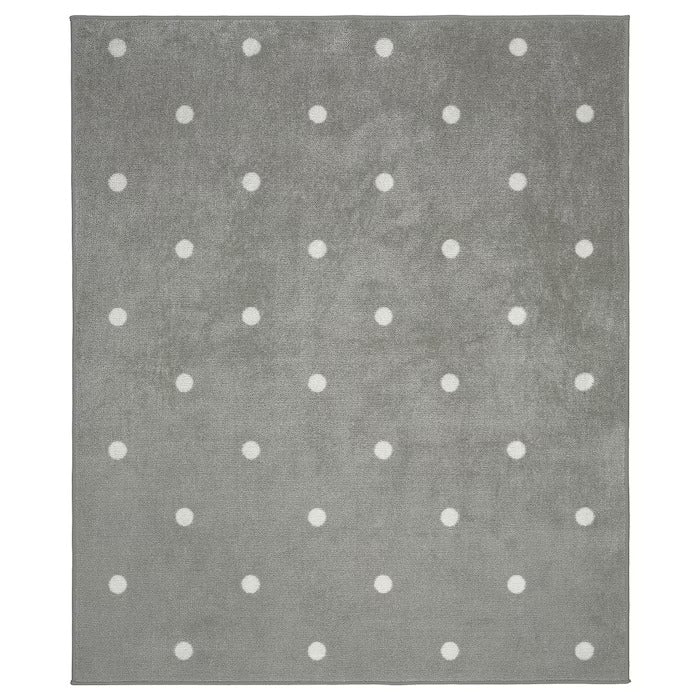 LEN Rug, dotted/grey, 133x160 cm