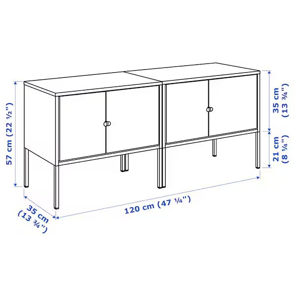 LIXHULT Cabinet combination, grey, 120x35x57 cm