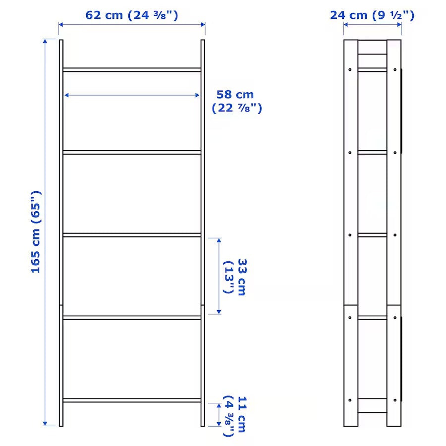 LAIVA Bookcase, black-brown, 62x165 cm