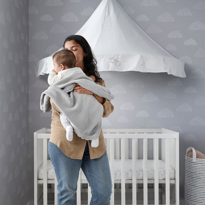 LEN Blanket, knitted/grey, 70x90 cm