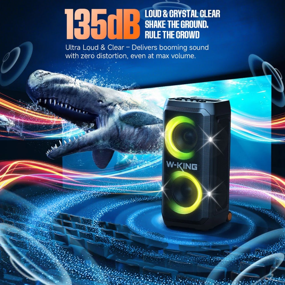 W-KING - T12 270W RMS With Subwoofer Bass Powerful Bluetooth Party Speaker