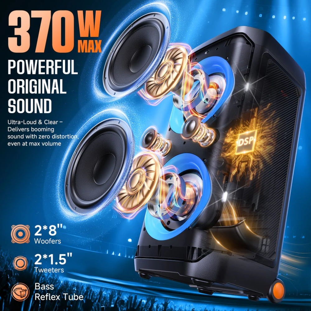 W-KING - T12 270W RMS With Subwoofer Bass Powerful Bluetooth Party Speaker