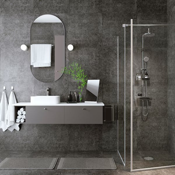 OPPEJEN Shower door, glass, 84x202 cm