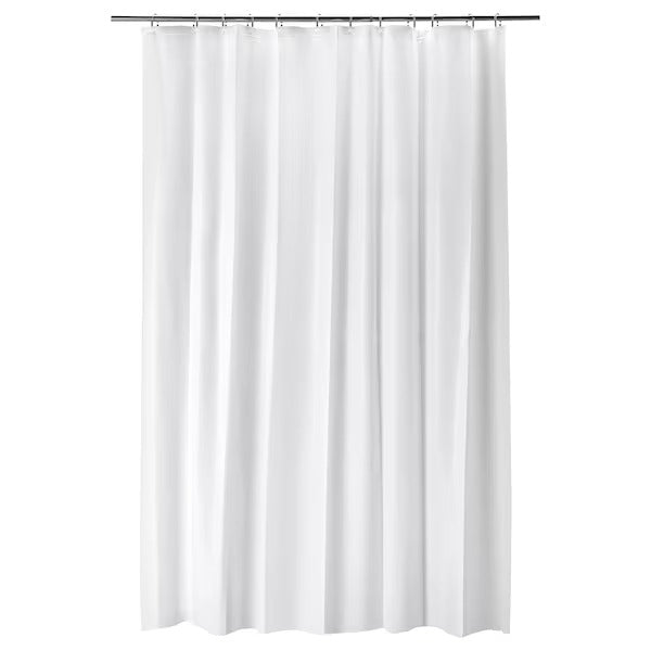 BJÄRSEN Shower curtain, white, 180x200 cm