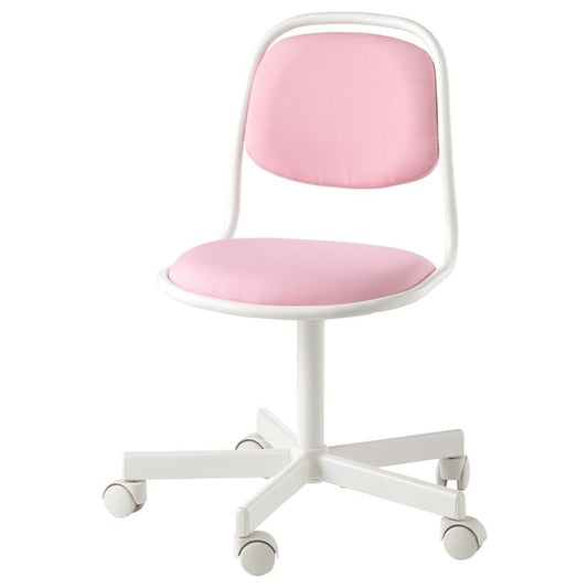 ÖRFJÄLL Children's desk chair, white/Vissle pink