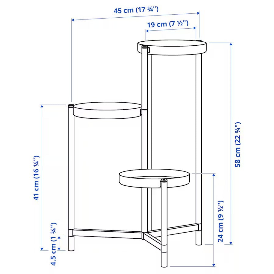 OLIVBLAD Plant stand, in/outdoor black, 58 cm