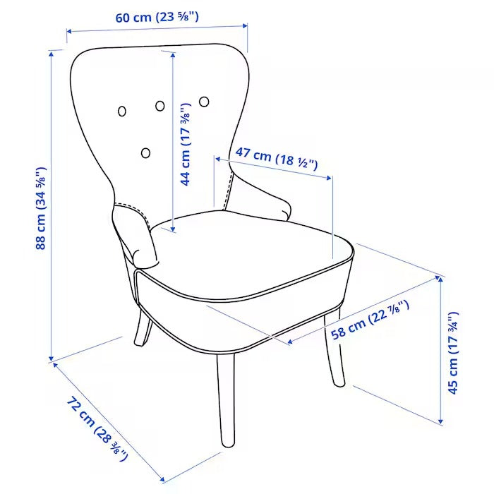 REMSTA Armchair, Djuparp dark green-blue