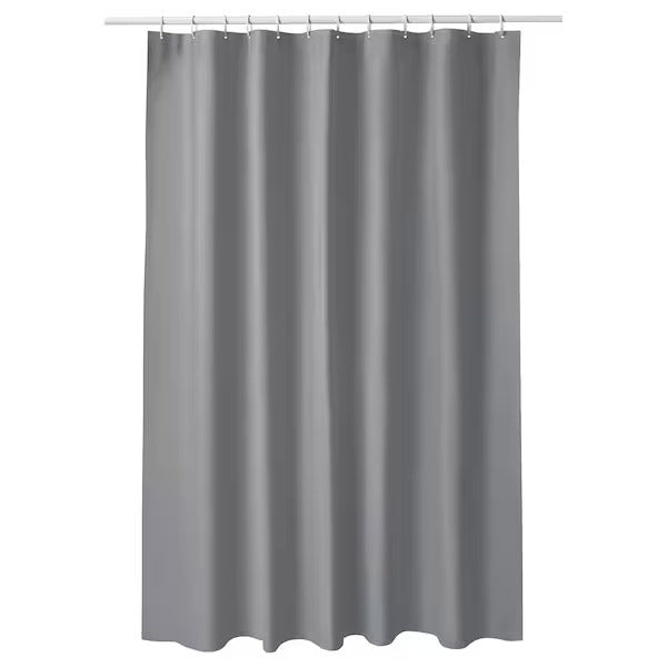 LUDDHAGTORN Shower curtain, grey, 180x200 cm