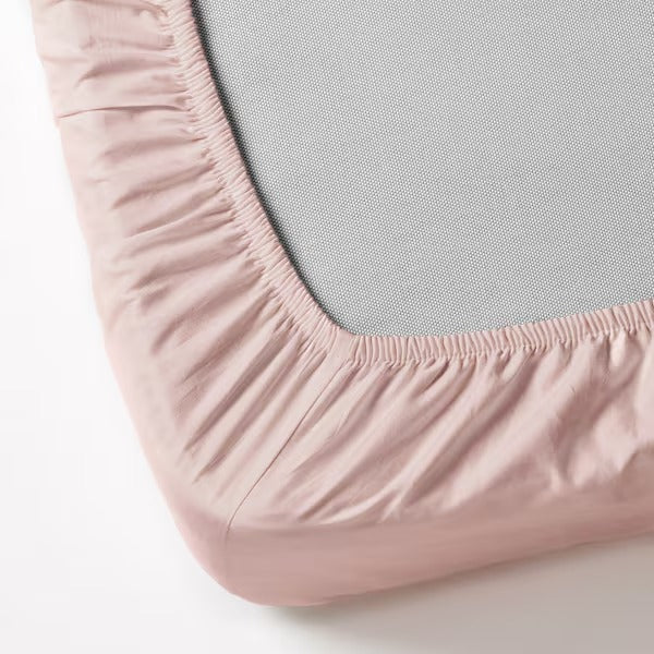 DVALA Fitted sheet, light pink, 180x200 cm