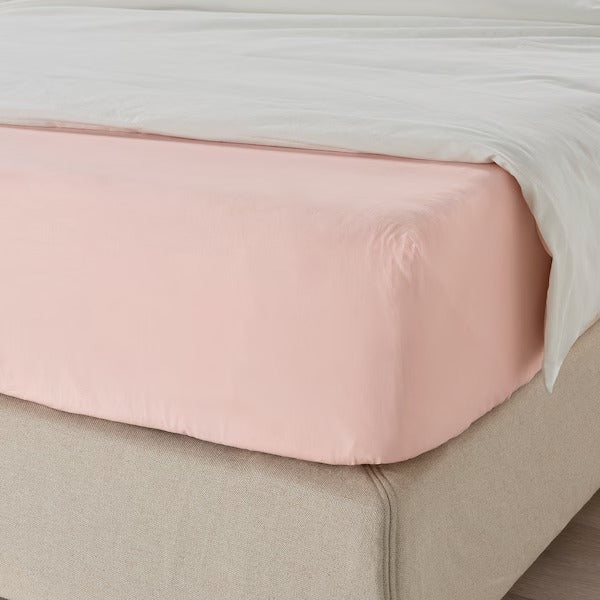 DVALA Fitted sheet, light pink, 180x200 cm