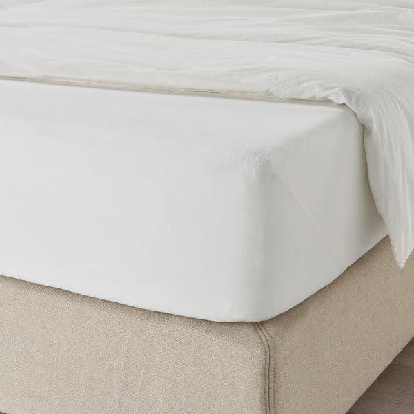 DVALA Fitted sheet, white, 180x200 cm