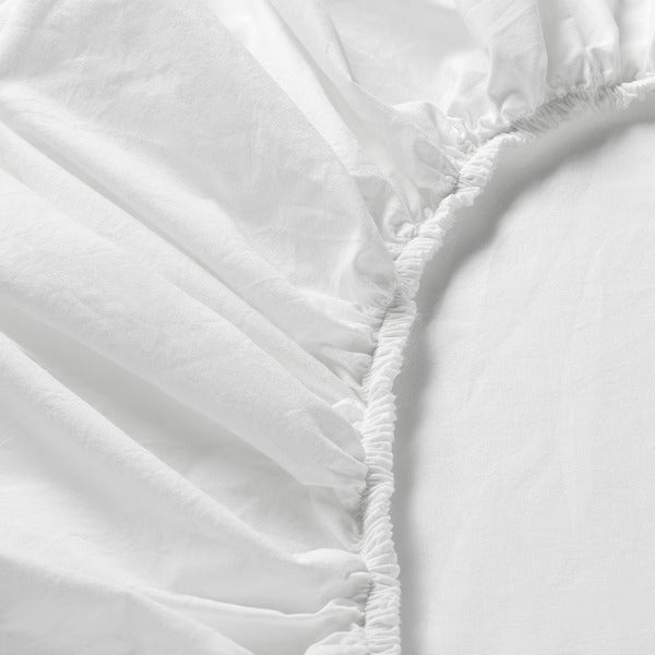 DVALA Fitted sheet, white, 180x200 cm