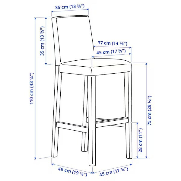 EKEDALEN / EKEDALEN Bar table and 4 bar stools, white/Hakebo beige, 120 cm