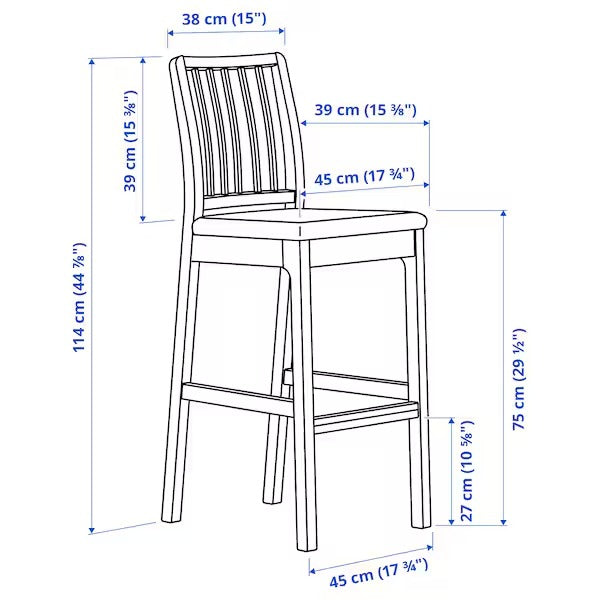 EKEDALEN / BERGMUND Bar table and 4 bar stools, dark brown/Glose black