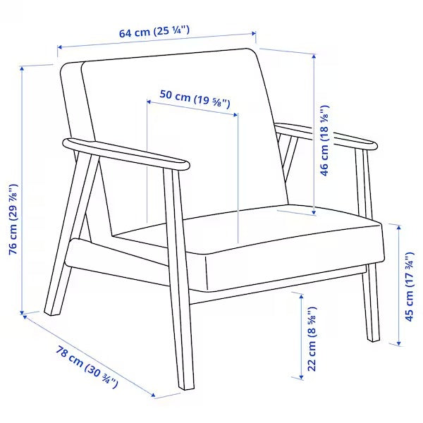 EKENÄSET Armchair, Jonsbyn black