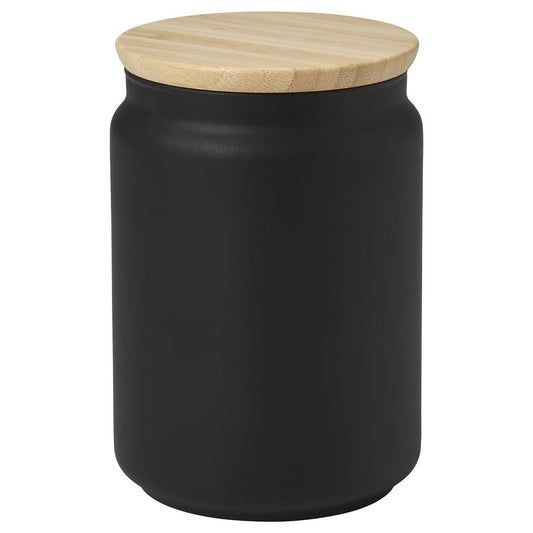 EKLATERA Jar with lid, black, 1 l