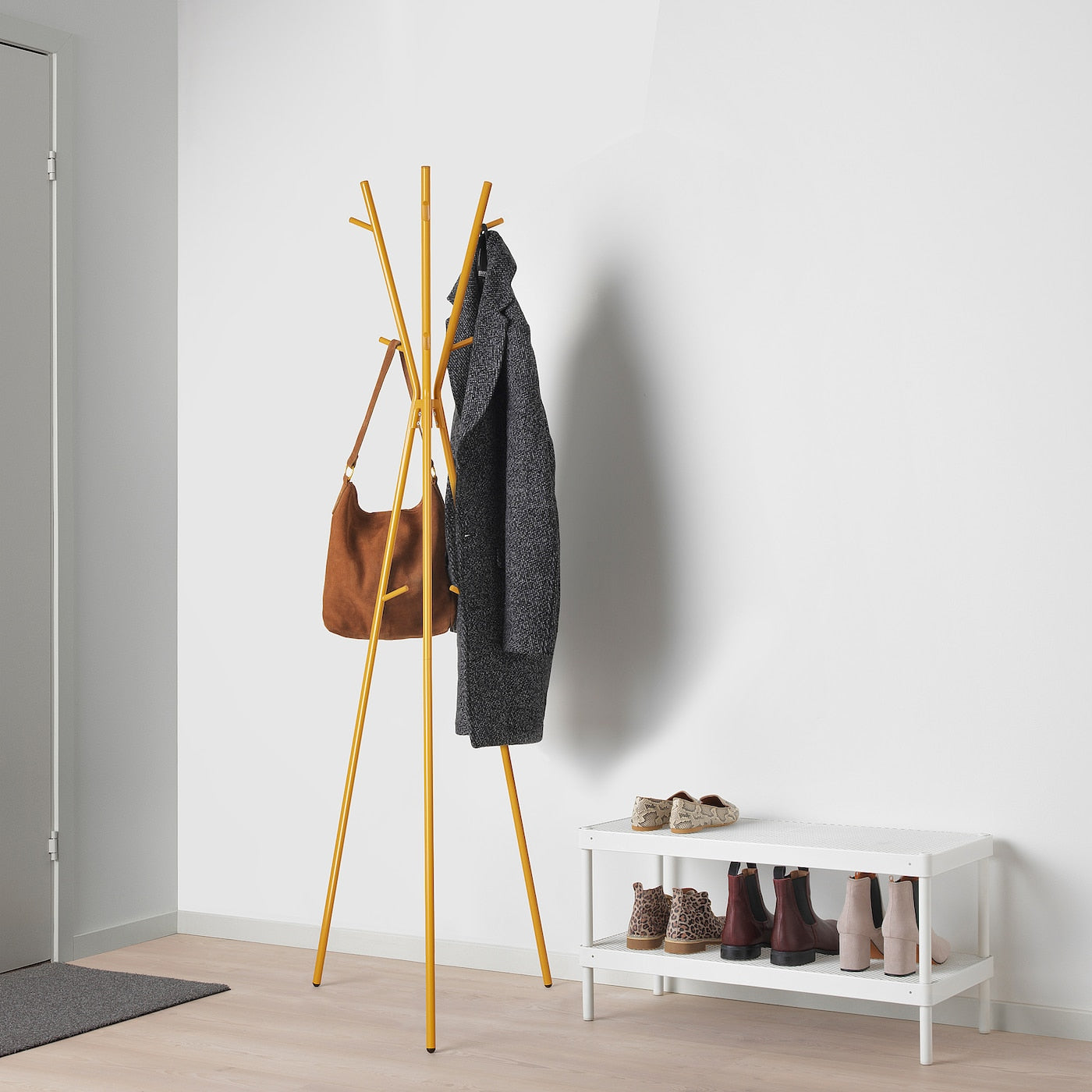 EKRAR Hat and coat stand, white, 169 cm