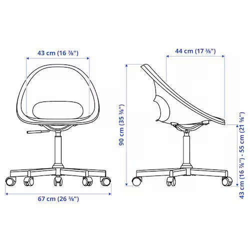 ELDBERGET / MALSKÄR Swivel chair, dark grey/black