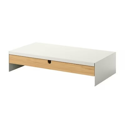 ELLOVEN Monitor stand with drawer, white