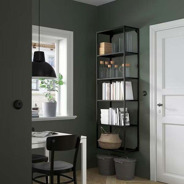 ENHET High fr w shelves, anthracite, 60x30x180 cm