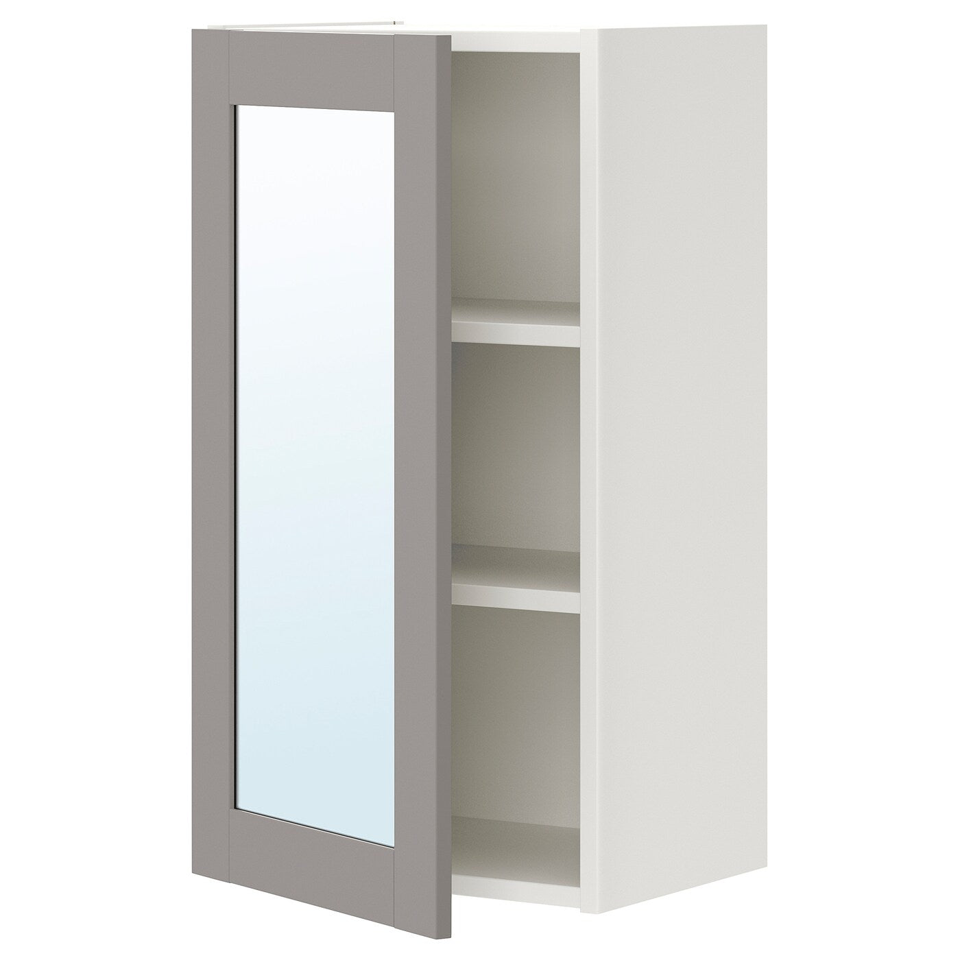 ENHET Mirror cabinet with 1 door, white/grey frame, 40x32x75 cm