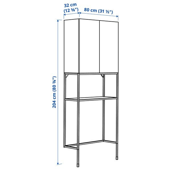 ENHET Storage combination, white/oak effect, 80x32x204 cm