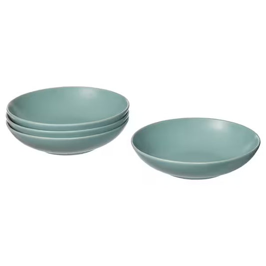 FÄRGKLAR Deep plate, matt light turquoise, 19 cm