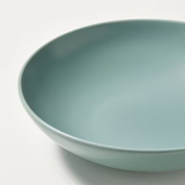 FÄRGKLAR Deep plate, matt light turquoise, 19 cm