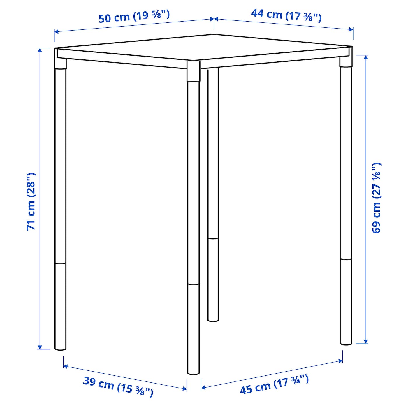 FEJAN Table, outdoor, white, 50x44 cm