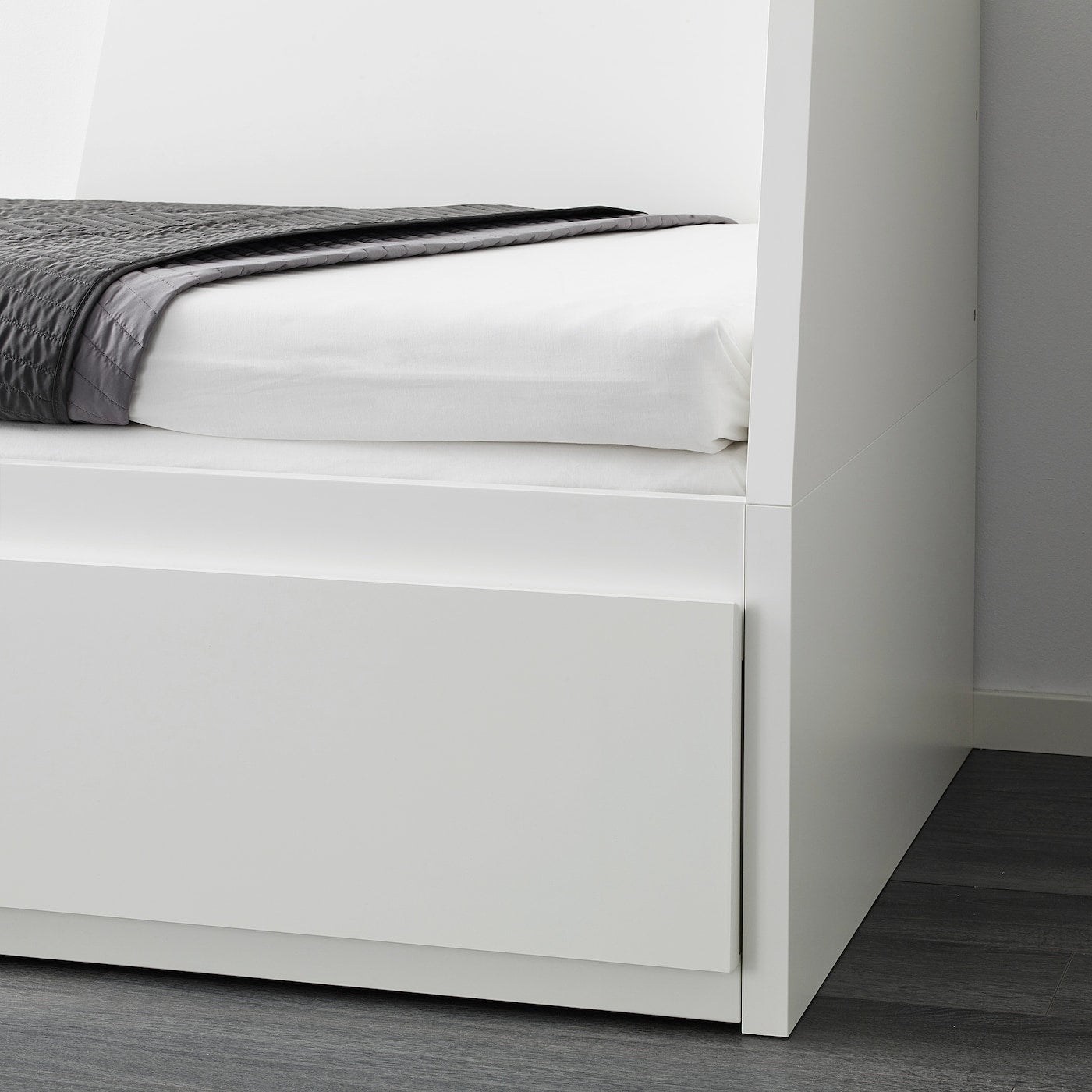 FLEKKE Day-bed w 2 drawers/2 mattresses, black-brown/Åfjäll medium firm, 80x200 cm