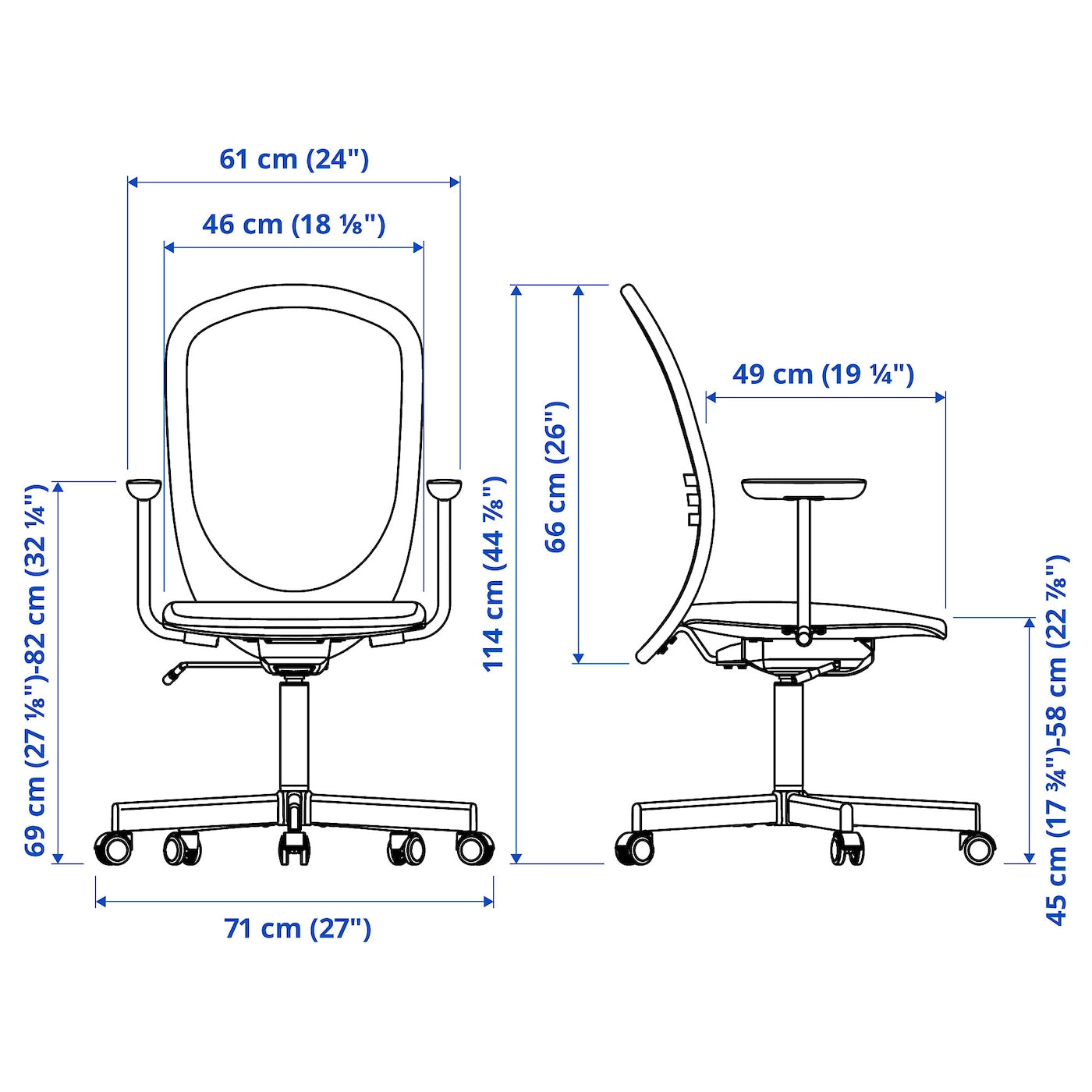 FLINTAN Office chair with armrests, beige