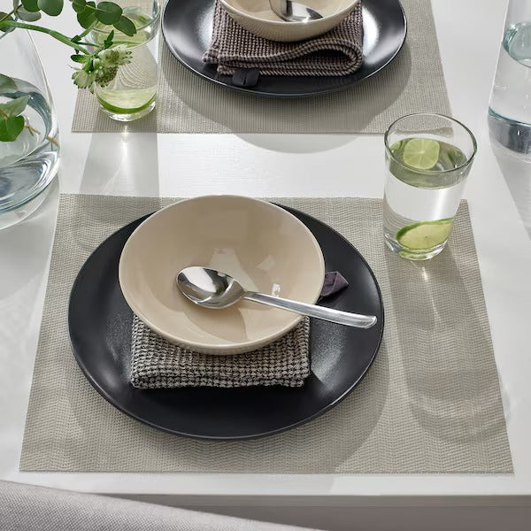 FLYGFISK Place mat, light beige, 38x30 cm