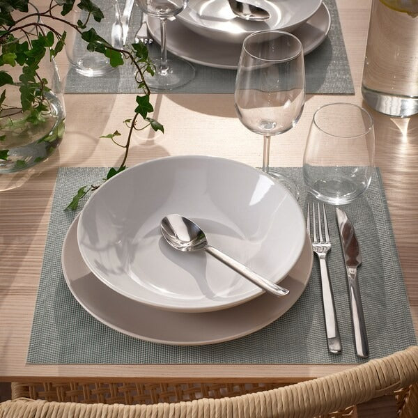 FLYGFISK Place mat, light beige, 38x30 cm