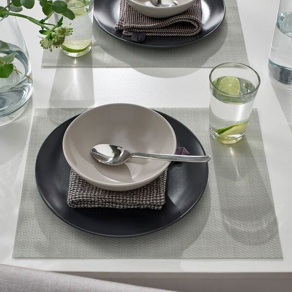 FLYGFISK Place mat, light beige, 38x30 cm