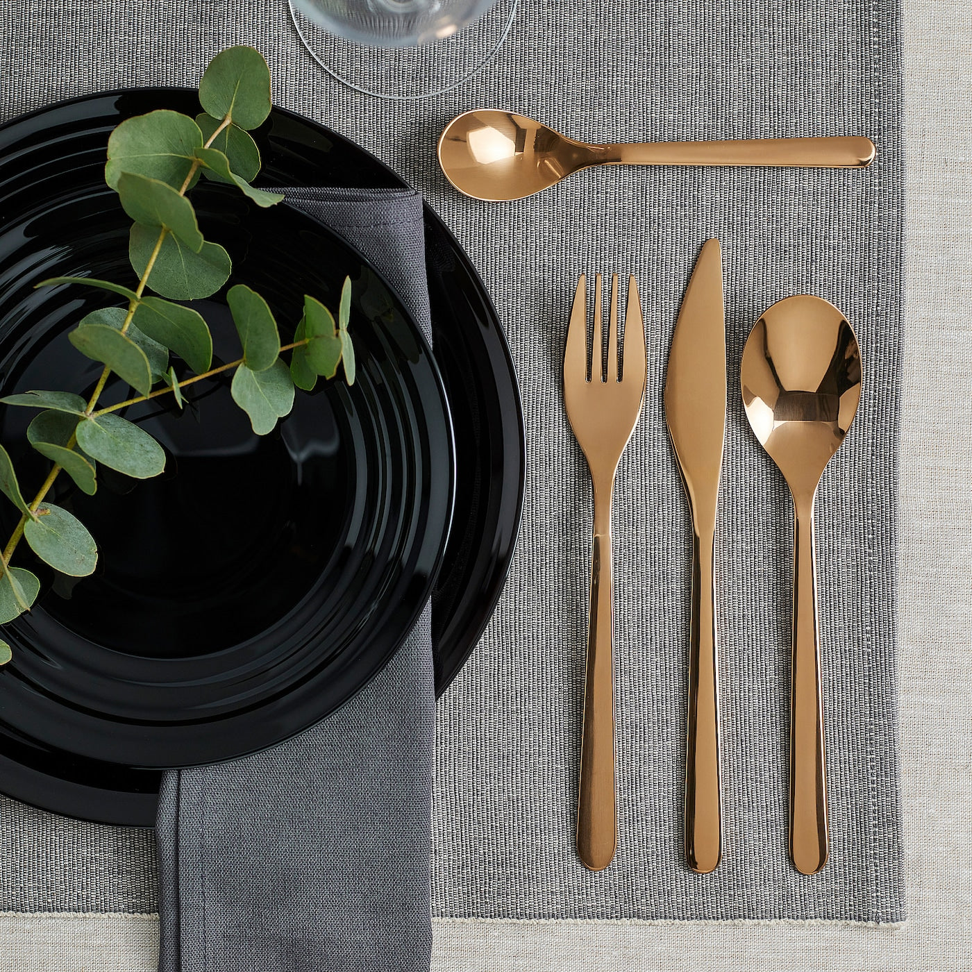 FÖRNUFT 24-piece cutlery set, rose-gold colour