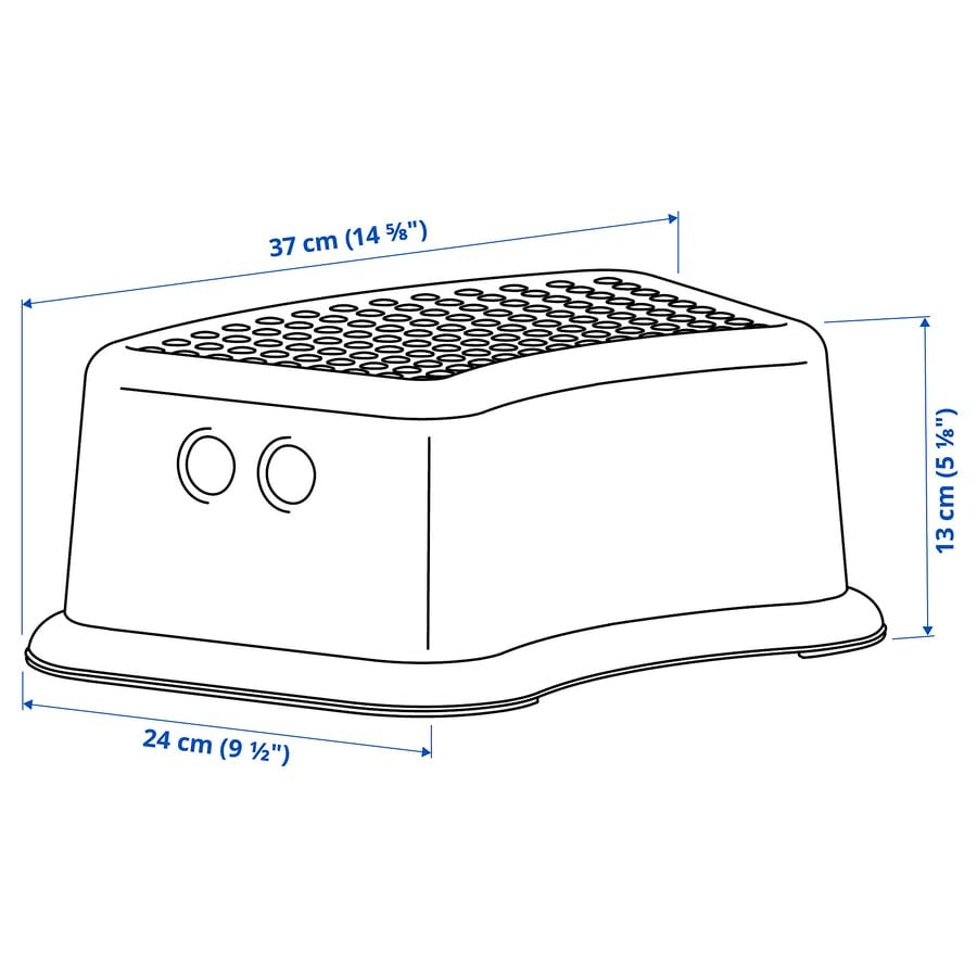 FÖRSIKTIG Children's stool, white/turquoise