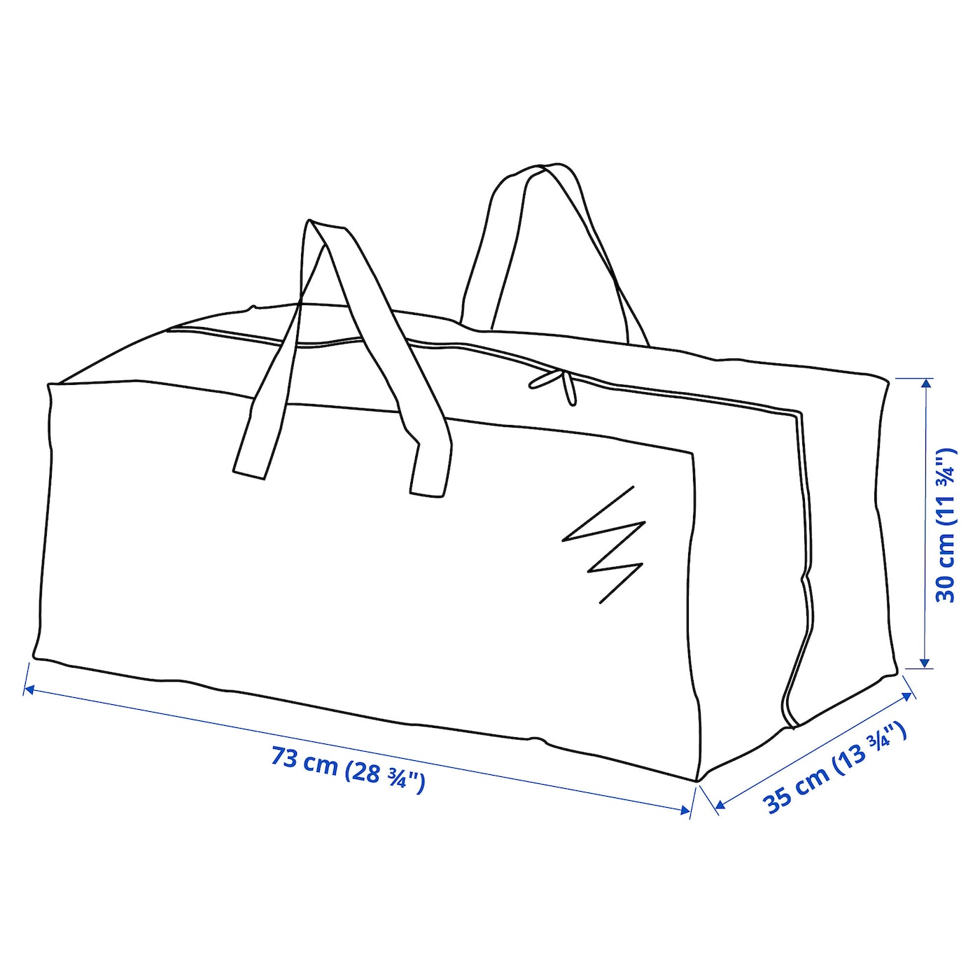 FRAKTA Trunk for trolley, blue, 73x35x30 cm 76 l