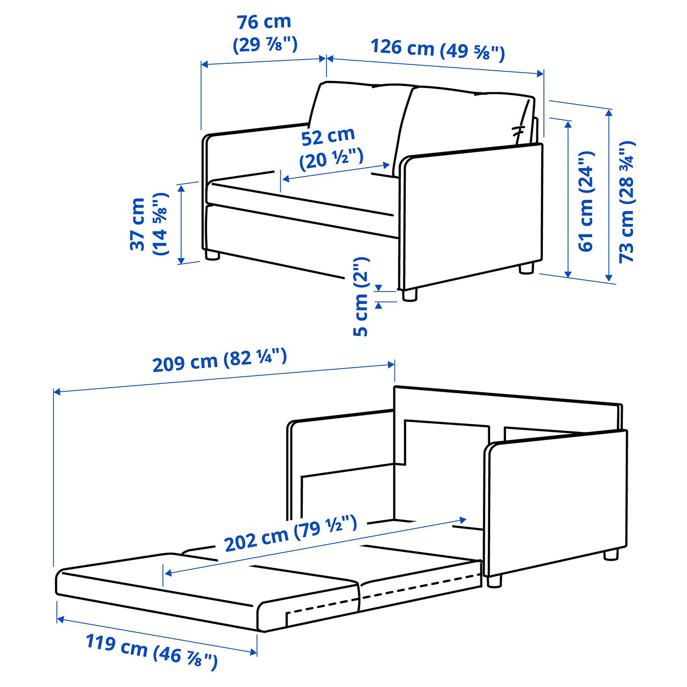 FRIDHULT Sofa-bed, Knisa light grey