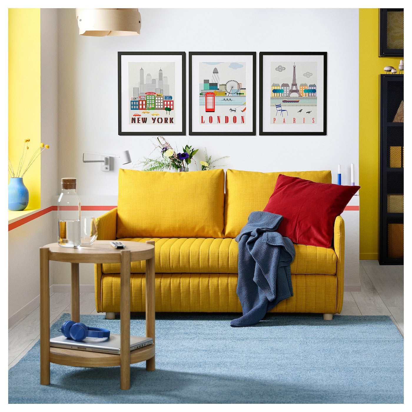 FRIDHULT Sofa-bed, Skiftebo yellow