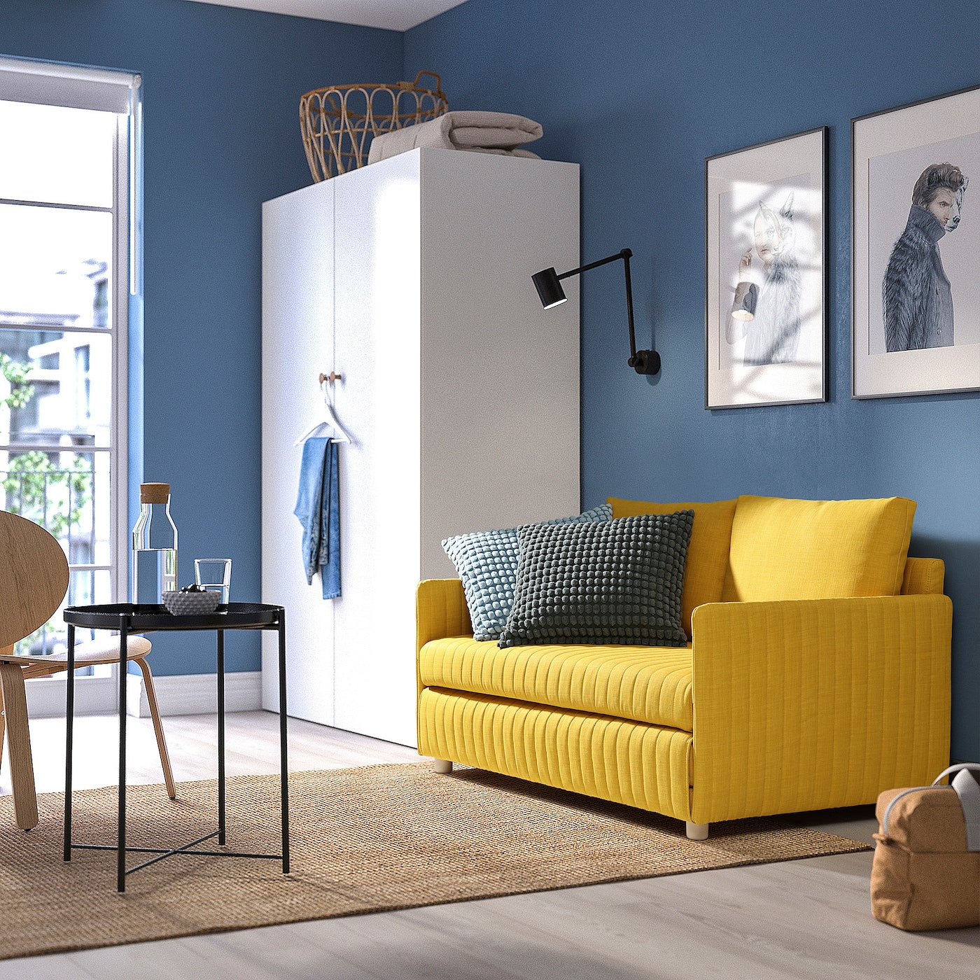 FRIDHULT Sofa-bed, Skiftebo yellow