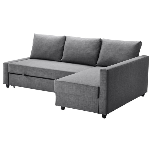 FRIHETEN Corner sofa-bed with storage, Skiftebo dark grey