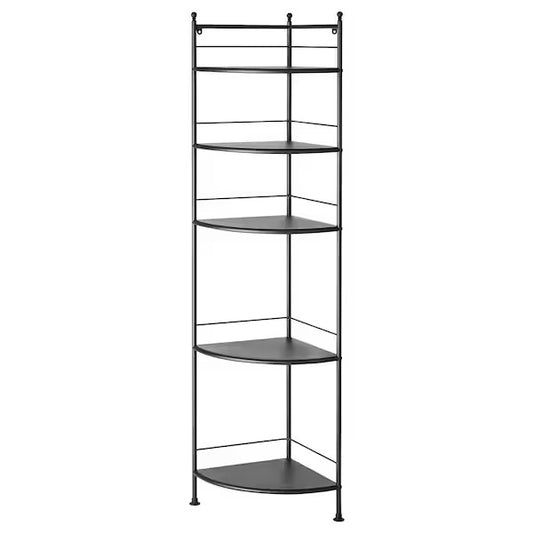 FRÖSJÖN Corner shelf unit, black, 35x156 cm