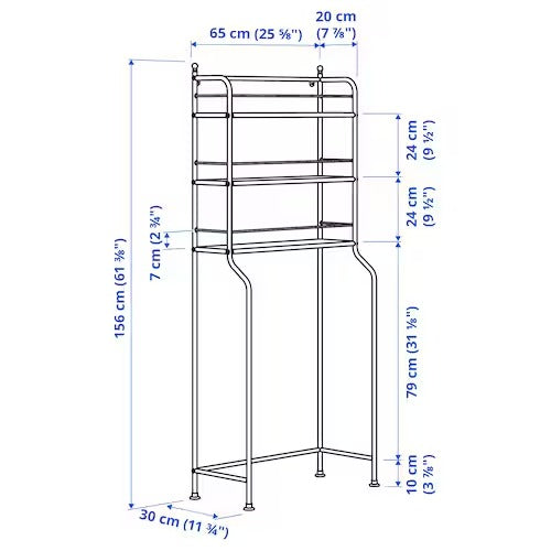 FRÖSJÖN Over-the-toilet shelf, black, 65x156 cm