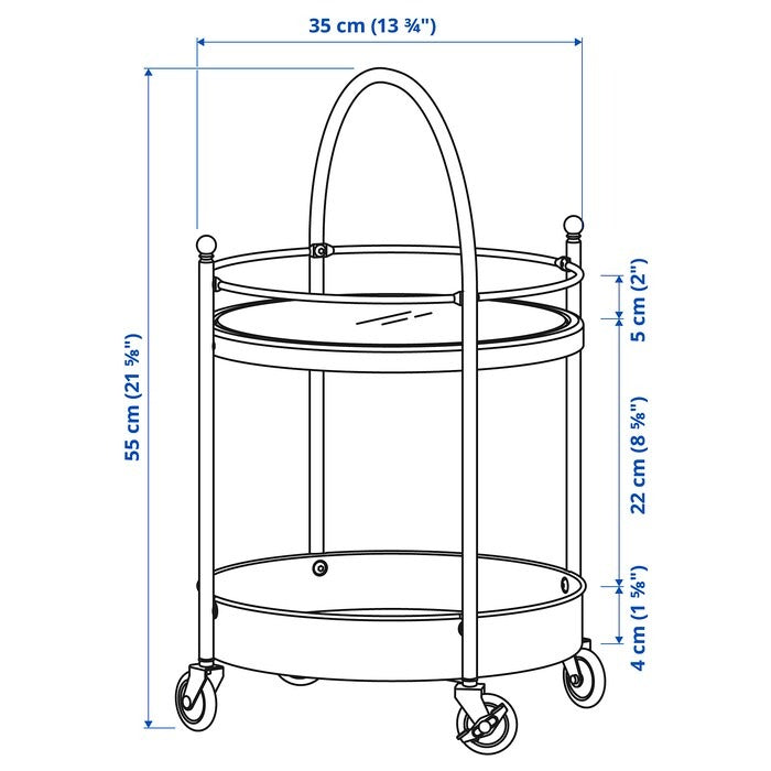 FRÖSJÖN Trolley, black, 55x35 cm