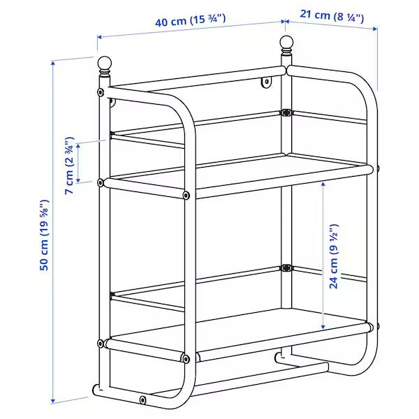 FRÖSJÖN Wall shelf, black, 40x51 cm